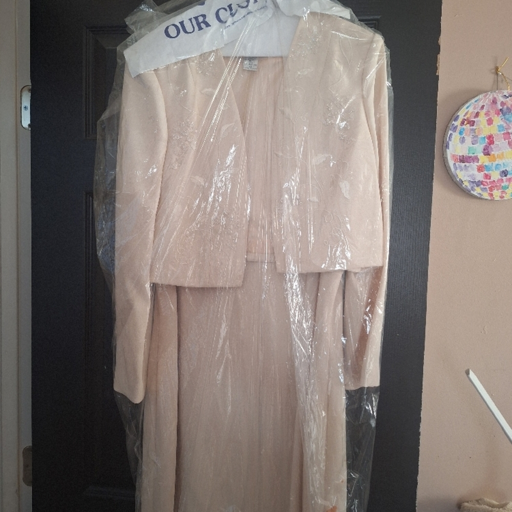 Elegant Cream Dress and Jacket Set